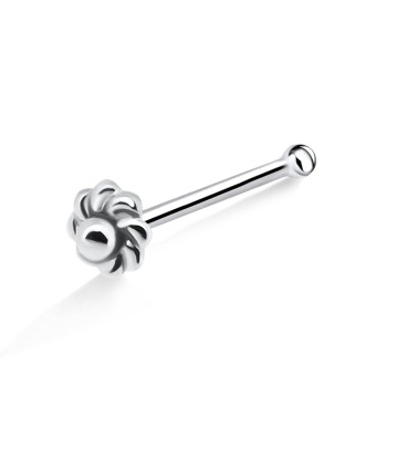 Flower Shaped Silver Bone Nose Stud NSKD-612